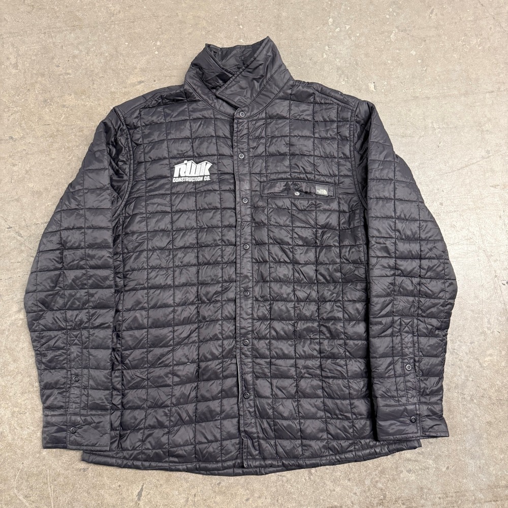 The North Face Thermoball Eco Shirt Jacket Mens XL Black Quilted Snap Front RLWK
